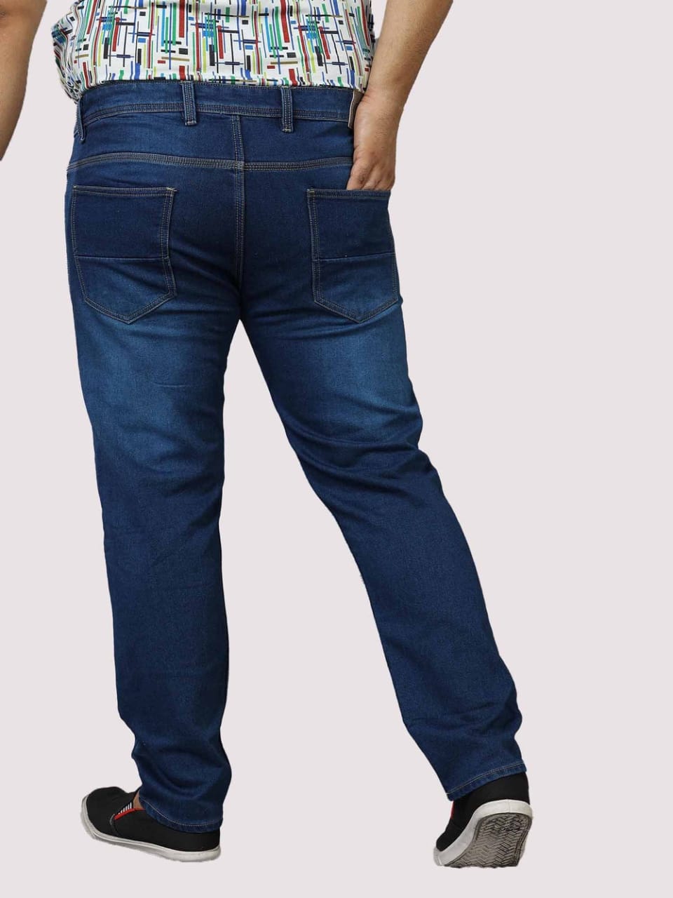 The BlueVibe dark blue plus size men  jeans