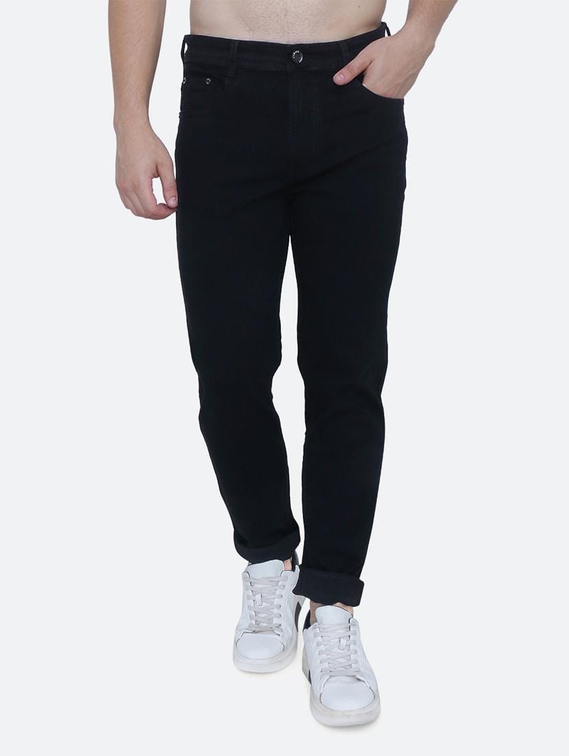 The BlueVibe Denim Blue men cargo and men black jeans combo set of 2