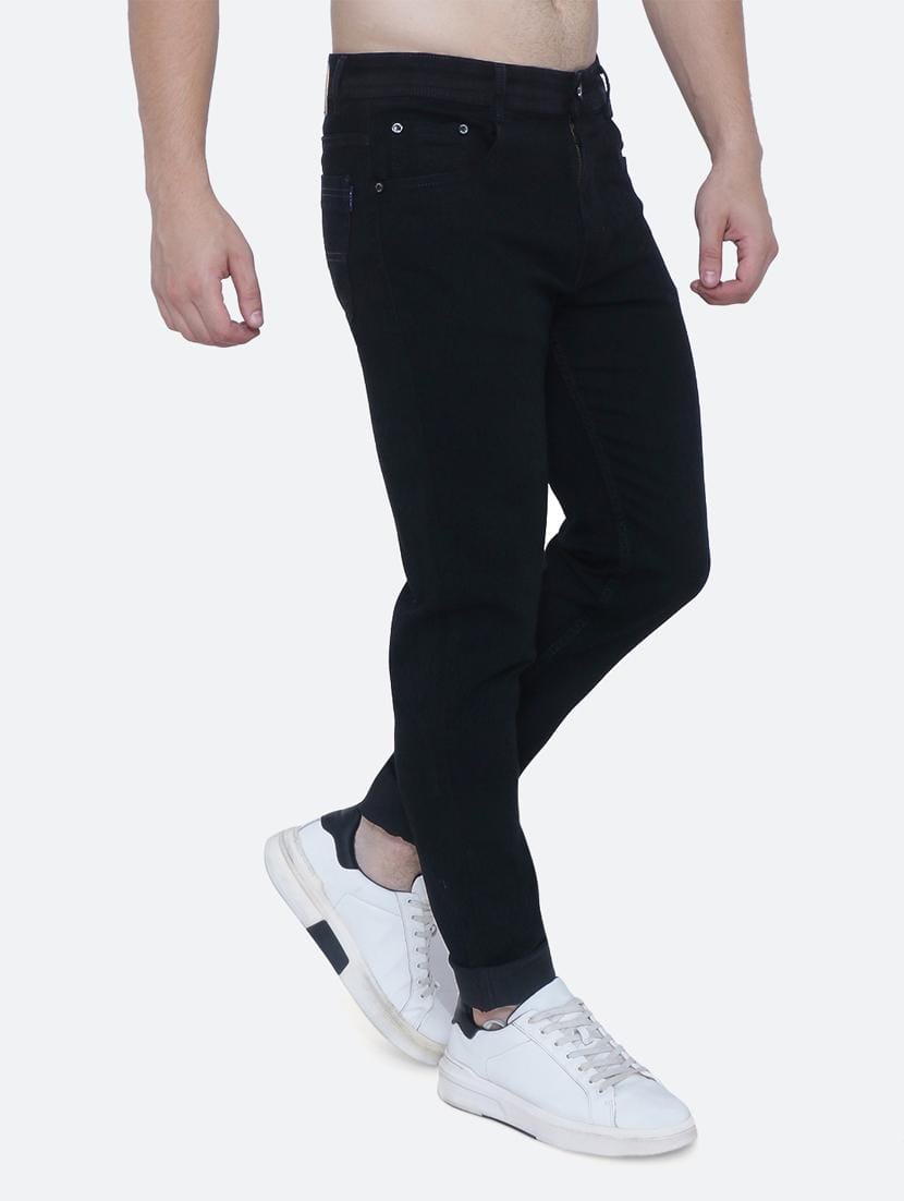 The BlueVibe Denim Blue men cargo and men black jeans combo set of 2