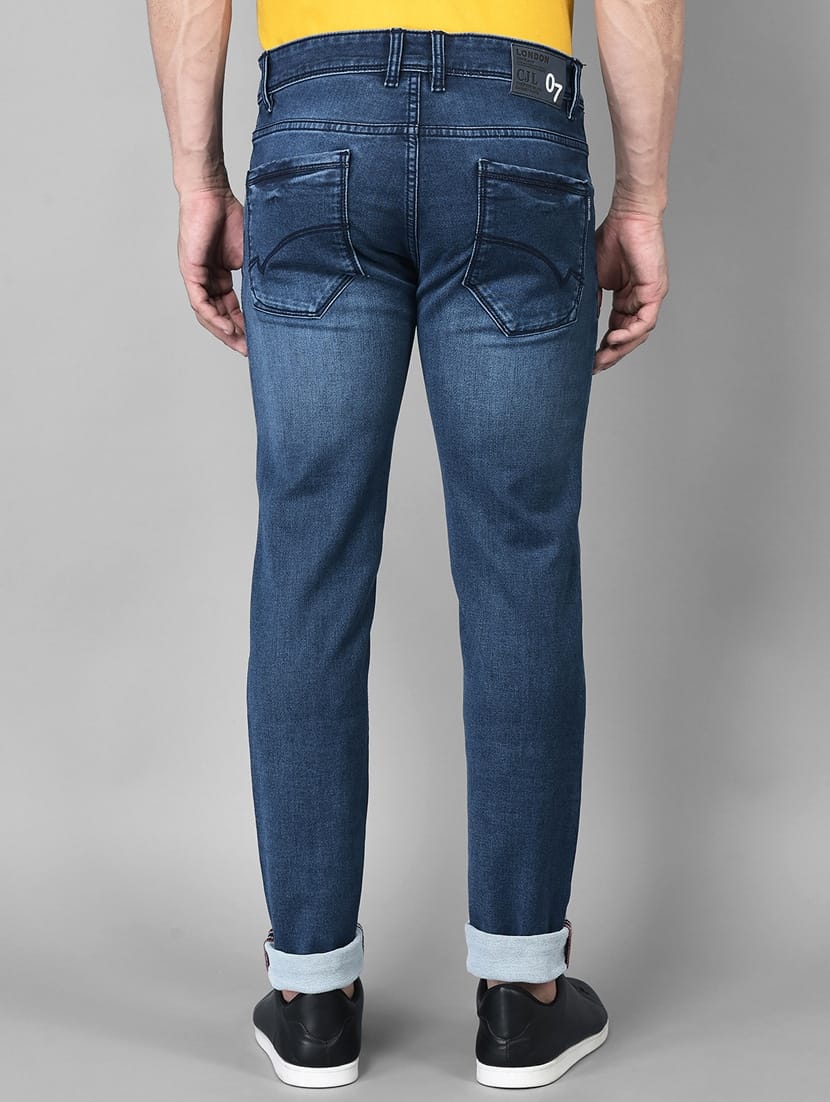 The BlueVibe Carbon Blue cargo and Dark Blue Men Jeans Combo set of 2