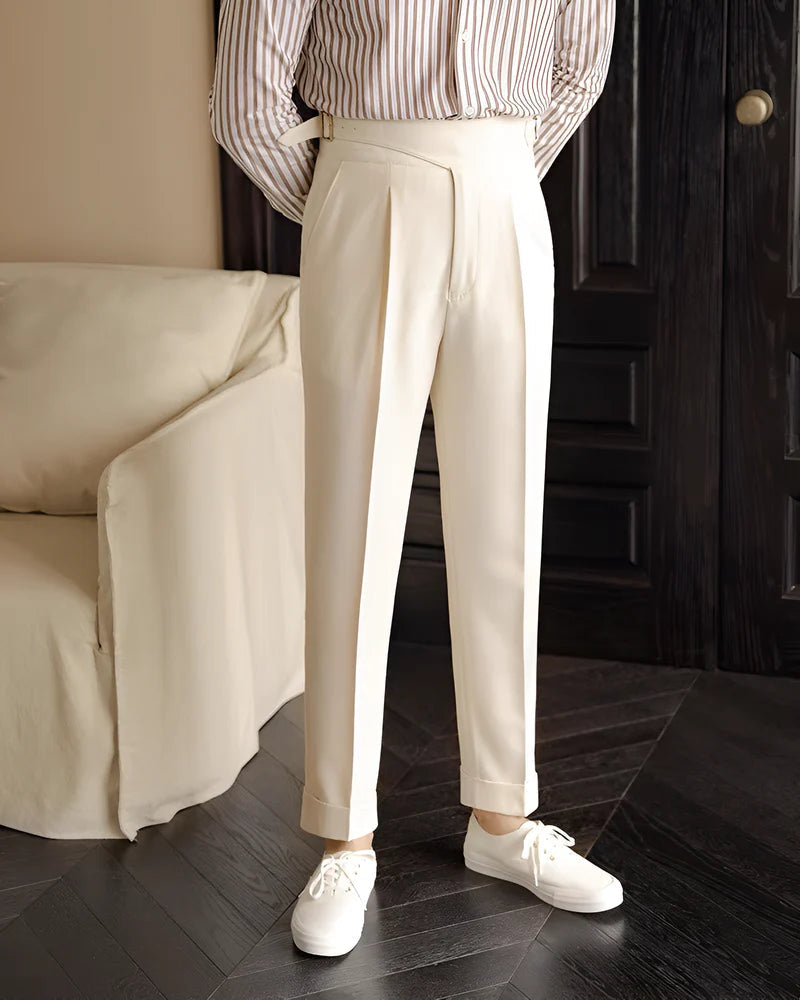 The BlueVibe Off white Premium Italian Cut Cotton Gurkha Pant.