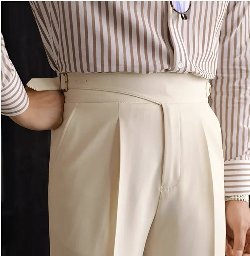 The BlueVibe Off white Premium Italian Cut Cotton Gurkha Pant.