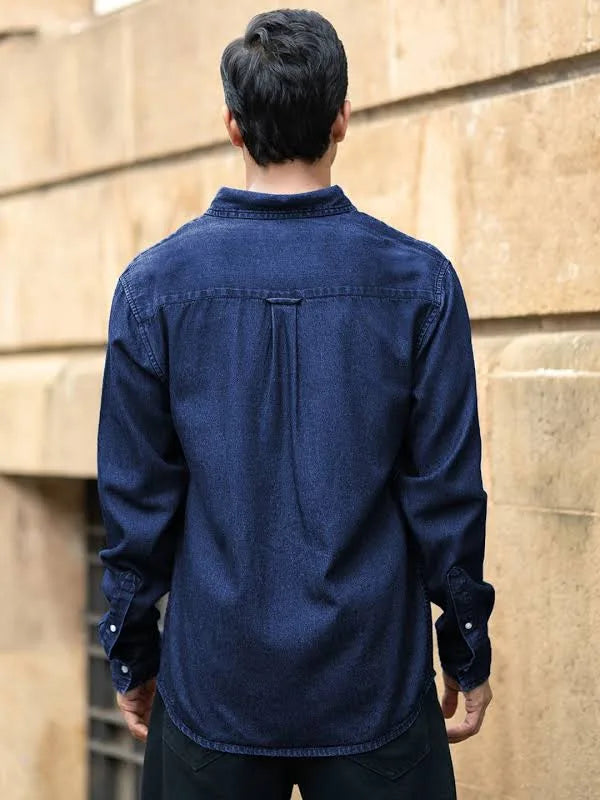 The BlueVibe blue denim shirt for men